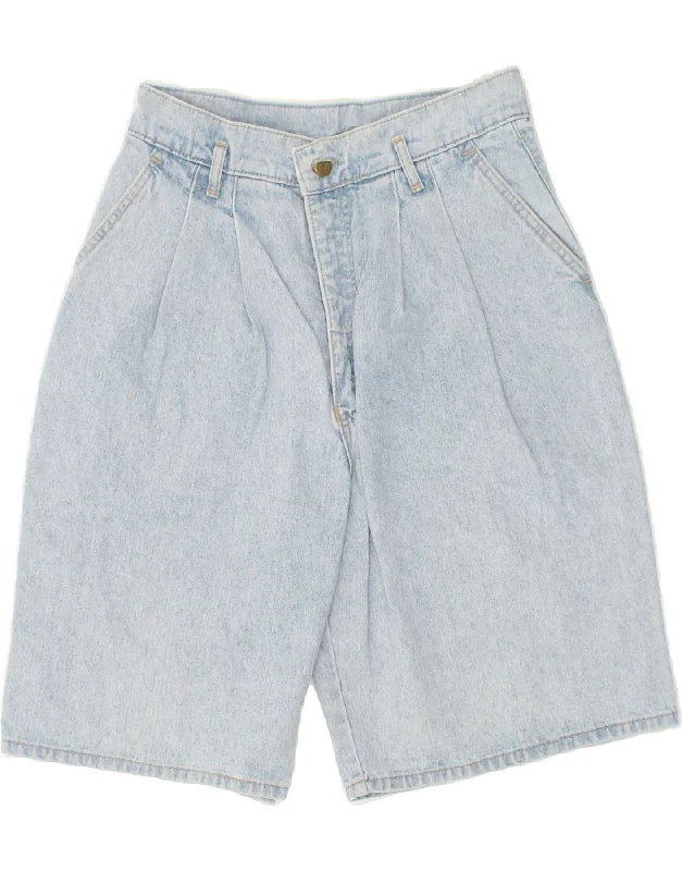 Low-key Luxury VINTAGE Womens Bermuda Denim Shorts IT 42 Medium W28 Blue Cotton