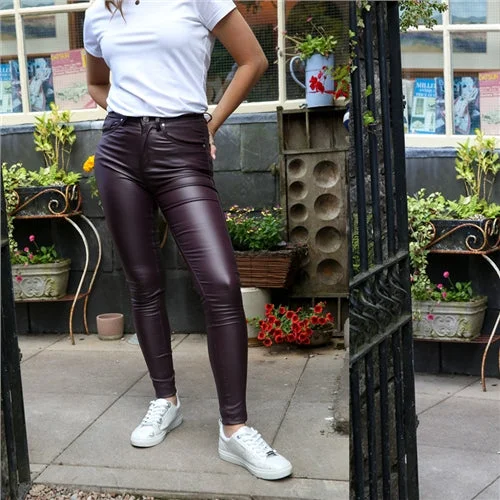 Easy Fashion Lorraine wine  leatherette jeans