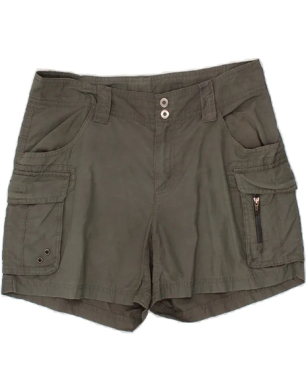Leisure Travel COLUMBIA Womens Omni-Shade Cargo Shorts US 10 Large W30  Grey Cotton