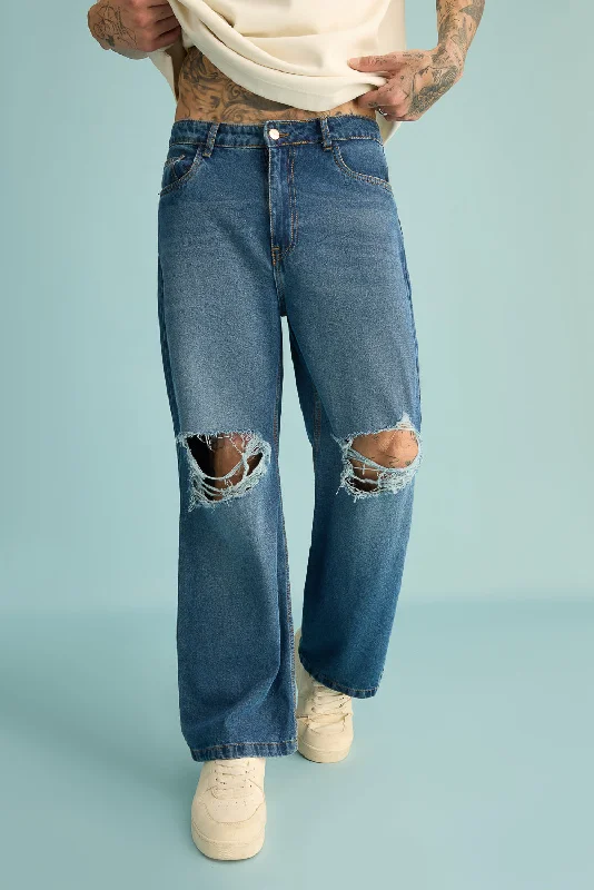 Bright Colors Remy Distress Stretch Men's Straight Jeans