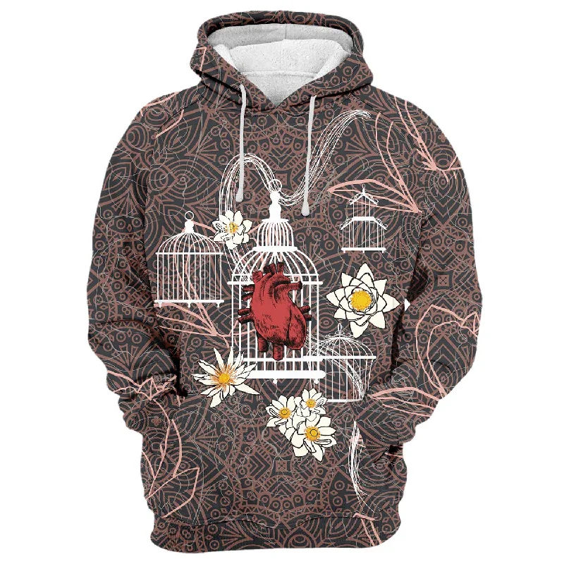 Minimal Style Blocked Heart Hoodie