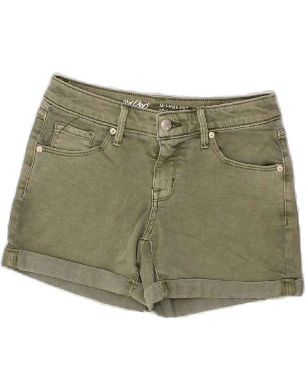 Elegant Tailoring MOSSIMO Womens Mid Rise Denim Shorts US 2 XS W26 Green Cotton