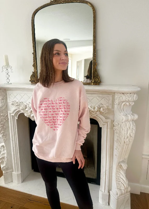 Sports Casual Style Love Language Pullover