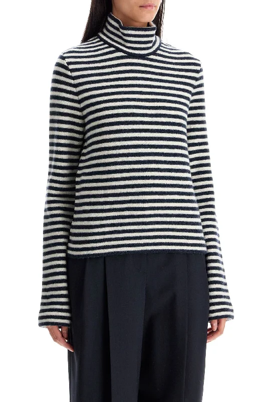 Fashion Must-have Jil Sander Striped Boiled Wool Knit Pullover Sweater