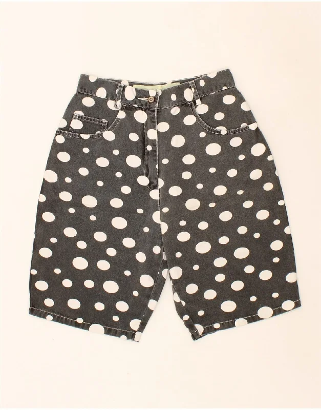 Versatile Style ONLYOU Womens High Waist Denim Shorts IT 36 XS W25  Grey Polka Dot Cotton