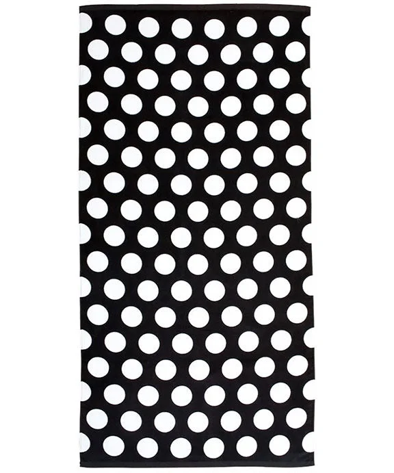 Elegant Style C3060 - Carmel Towel Company Classic Beach Towel | Black Polka Dot