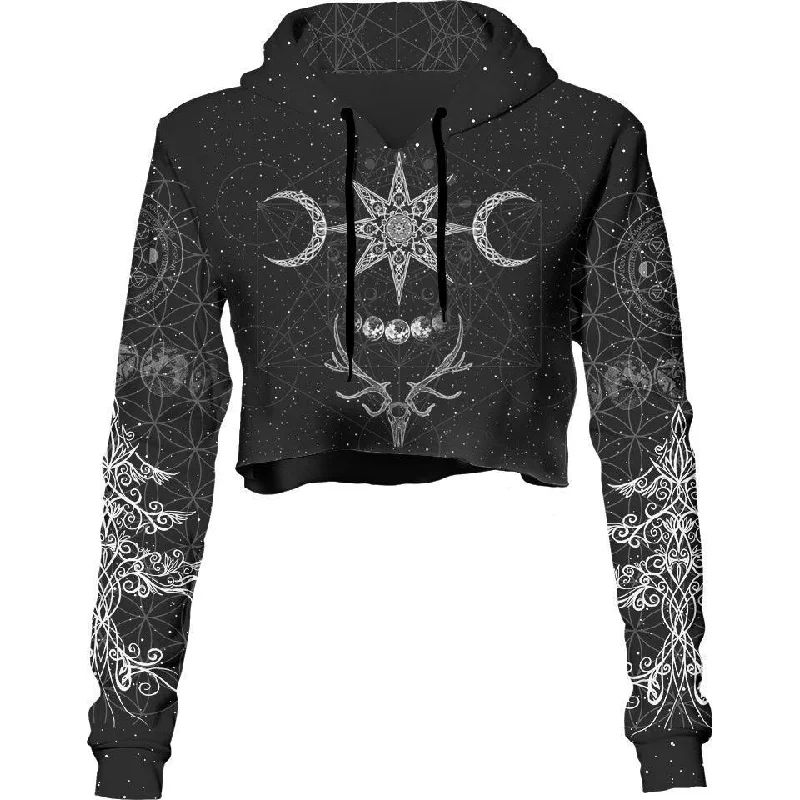High-end Design Yule Crop Hoodie - Ghost Edition