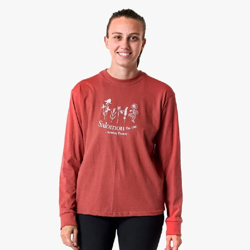 Low-key Luxury Salomon Womens In Our Garden Long Sleeve Tee Astro Dust
