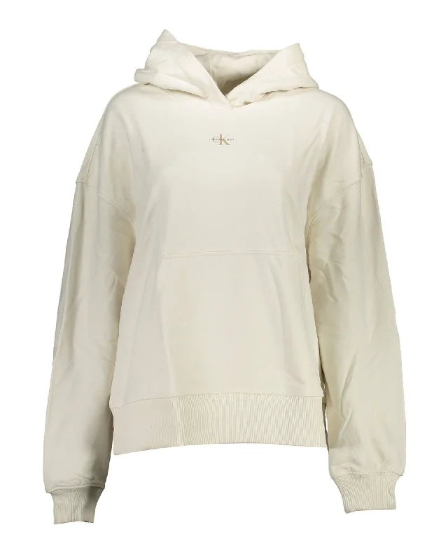 Street Fashion Style Calvin Klein Women's White Cotton Sweater - XS