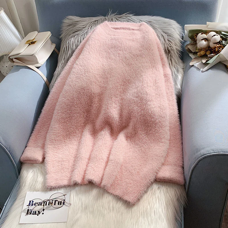Advanced Customization Imitation mink soft waxy sweater female  4917