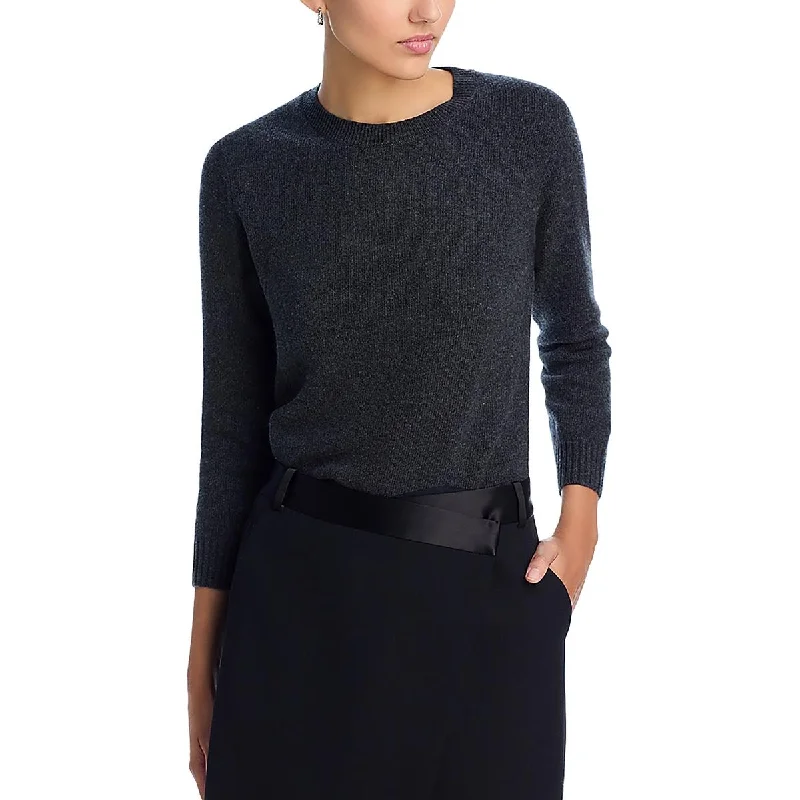 Minimal Classic Womens Solid Merino Wool Crewneck Sweater
