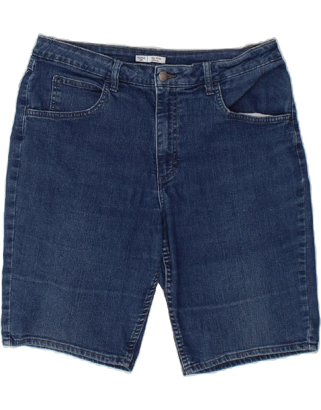 Alice style LEE Womens Mid Rise Bermuda Denim Shorts US 16 XL W34 Blue Cotton