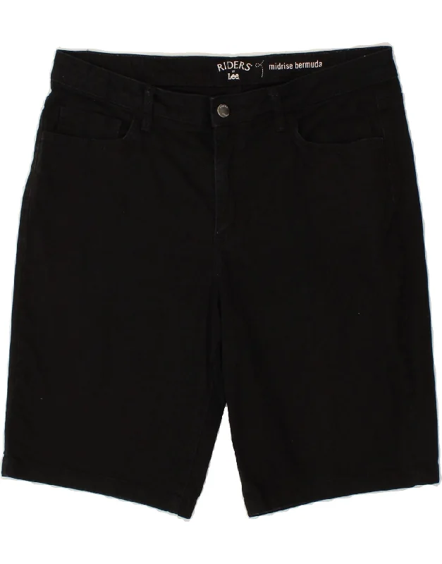 Wandering freely LEE Womens Bermuda Mid Rise Denim Shorts W34 Large Black