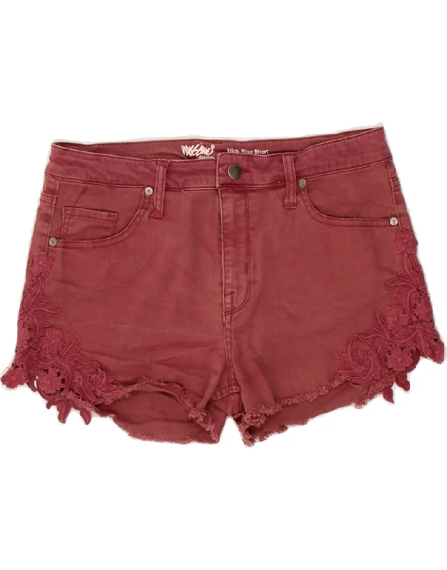 Cool Summer MOSSIMO Womens High Waist Denim Shorts US 12 Large W31 Maroon Floral