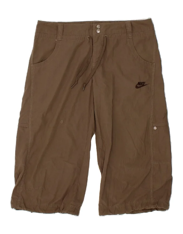 Fashion Comfort NIKE Womens Bermuda Shorts UK 14 Large W34 Brown Polyester