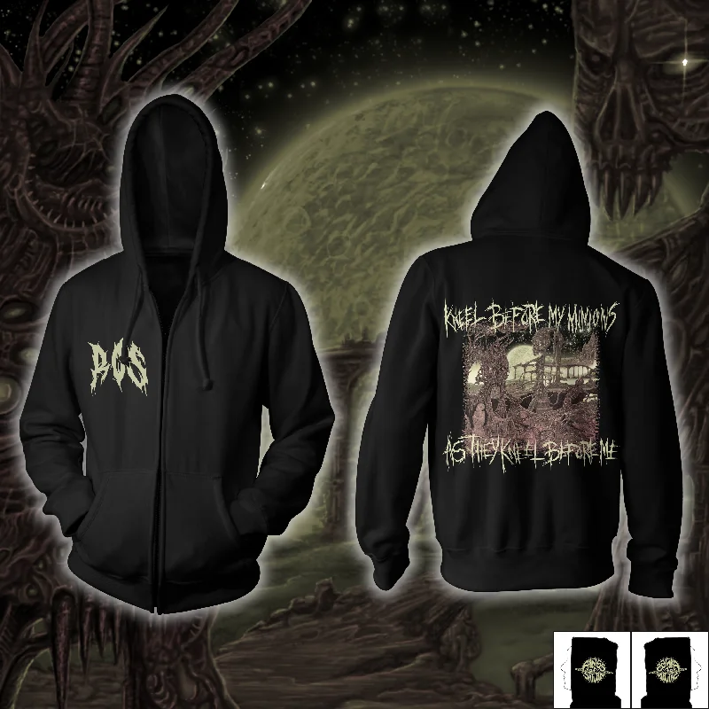 Fashionable and versatile Rings of Saturn "Kneel Before My Minions Glow" Zip Hoodie