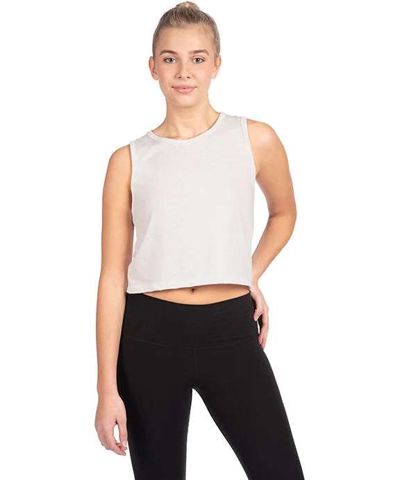 Elegant And Simple 5083 - Next Level Ladies Festival Cropped Tank Top | White