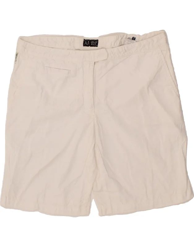 Sweet Breath ARMANI Womens Chino Shorts UK 16 Large W34  White Cotton