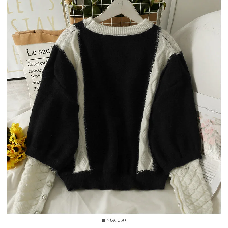 Fashion Selection Autumn three-dimensional flower long sleeve Pullover round neck sweater female  2077