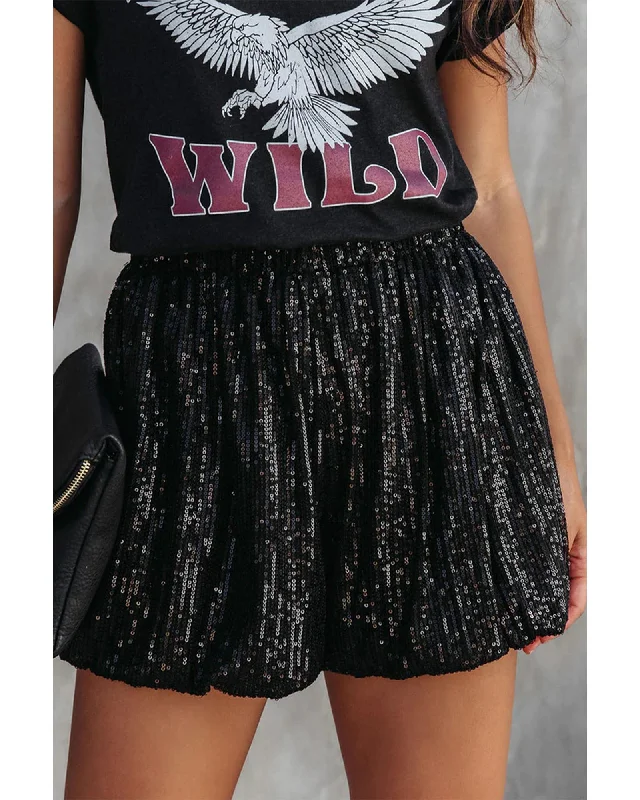 Feminine Charm Azura Exchange Sequin High Waist Casual Shorts - XL