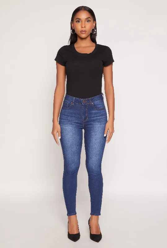 Elegant Tailoring WAX Stretch High Waisted Skinny Jeans