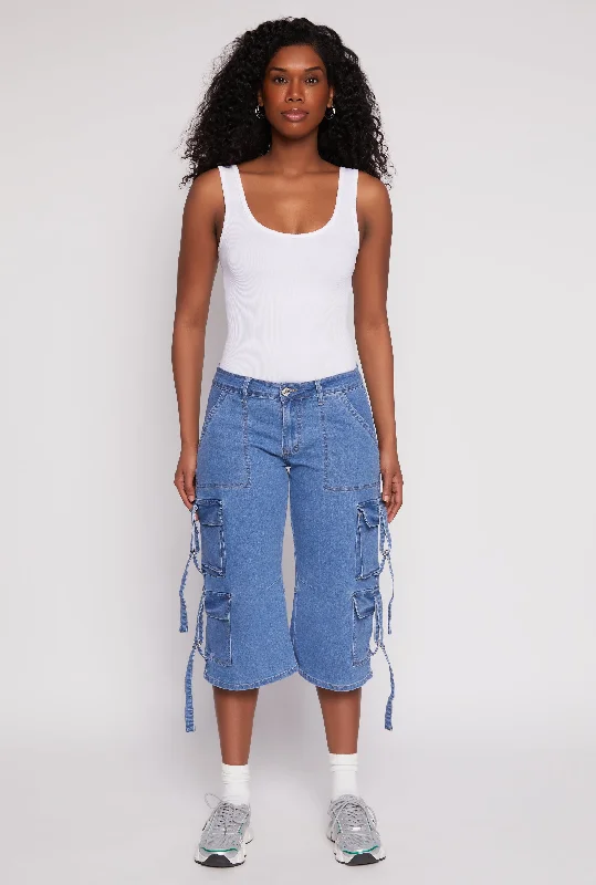 Bright Colors VIP Cargo Capri Jeans