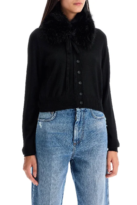 High-waisted pants style Sportmax Detachable Collar Cardigan
