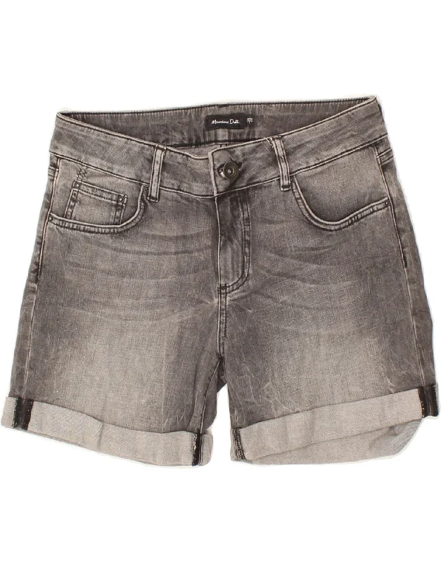 Retro Woolen Jacket MASSIMO DUTTI Womens Denim Shorts EU 38 Small W28  Grey Cotton