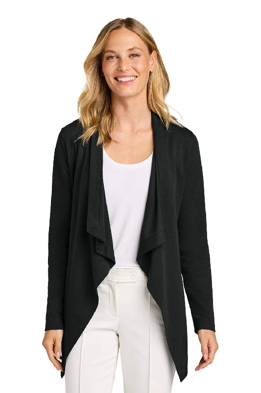 Sports Fashion Port Authority Womens Breakwater Open Front Long Sleeve Cardigan Sweater w/ Pockets - Deep Black - NEW