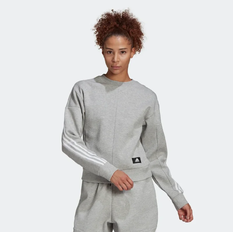 Body Design Adidas Sportswear Wrapped 3-Stripes Sweatshirt Grey White GJ5447