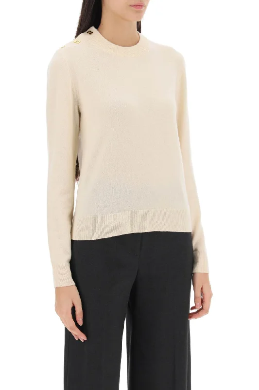 Relaxed Fit Sweater With Ganni Butterfly Buttons