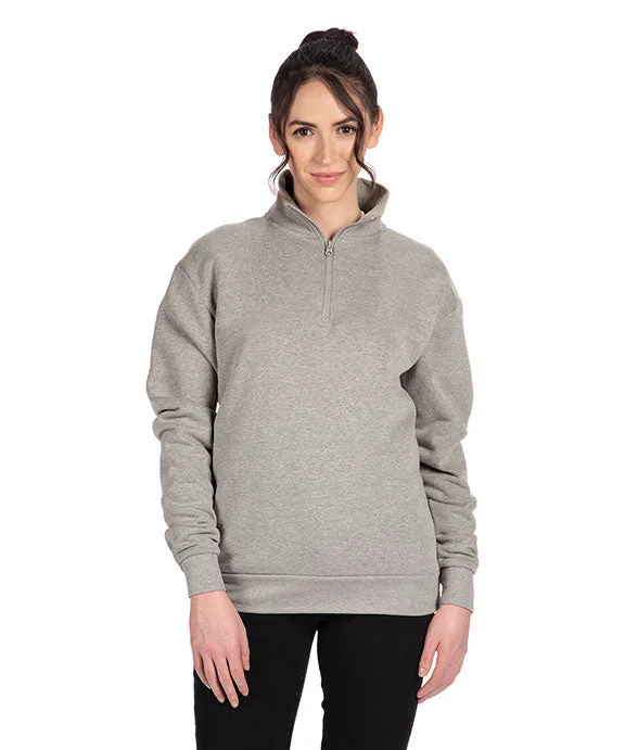 Unique Prints 9643 - Next Level Unisex Fleece Quarter-Zip | Heather Grey