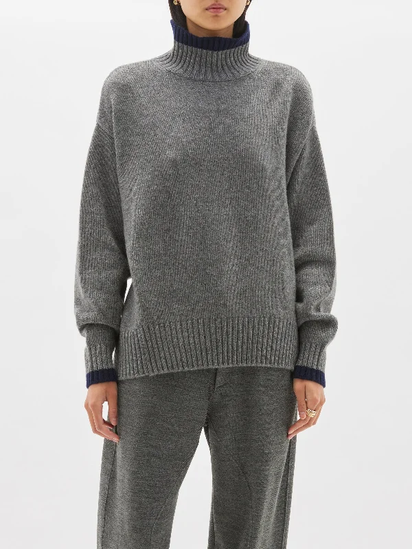 Minimal Comfort contrast detail turtleneck knit