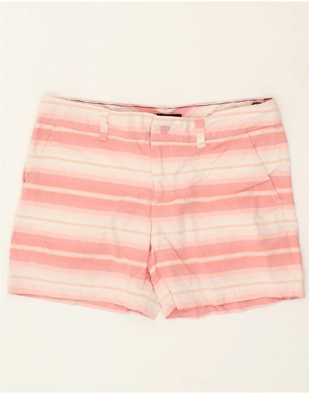 Bright Colors TOMMY HILFIGER Womens Chino Shorts US 4 Small W30 Pink Striped Cotton