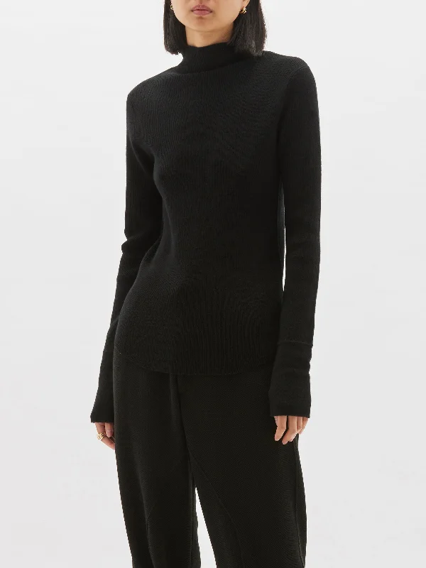 Comfortable Dresses raised neck layering knit