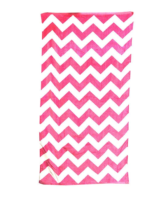 Single-shoulder Neck Design C3060 - Carmel Towel Company Classic Beach Towel | Perfect Pink Chevron Single-shoulder Neck Design C3060 - Carmel Towel Company Classic Beach Towel | Perfect Pink Chevron