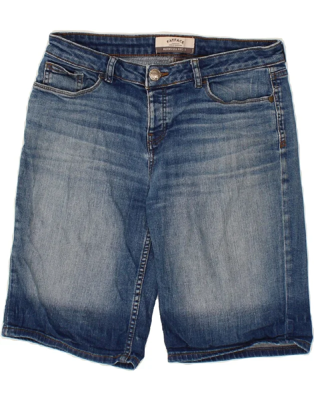 Stunning Fashion FAT FACE Womens Bermuda Shorts UK 10 Small W30 Blue