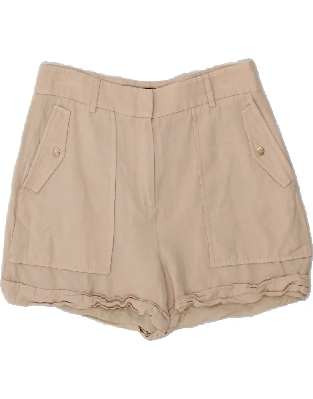 Soft Clothing KAREN MILLEN Womens Chino Shorts UK 12 Medium W28  Beige Viscose