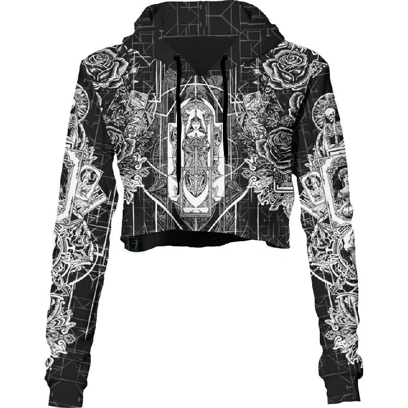 Sports Casual Style Tarot Crop Hoodie