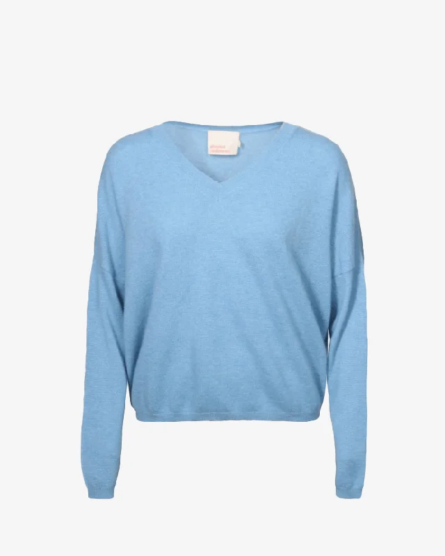 High Street Style Alicia V Neck Sweater Sky