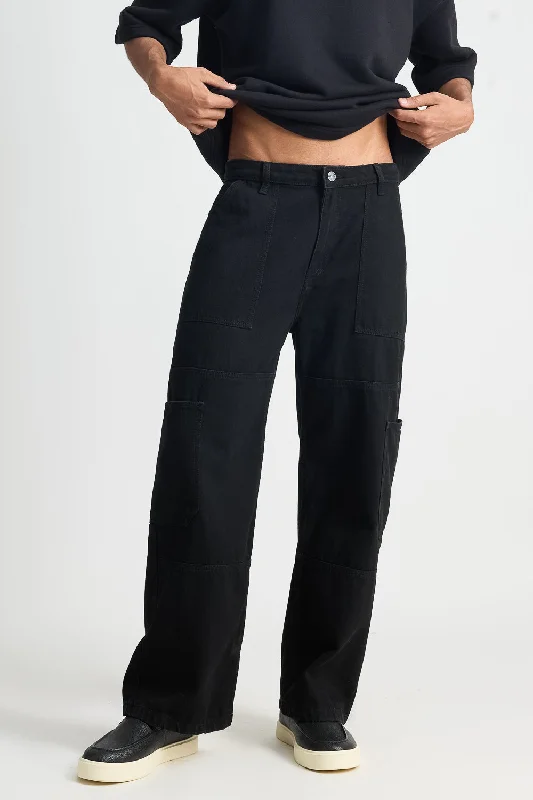 Breathable Design Black Pocket Men's Cargo Pants
