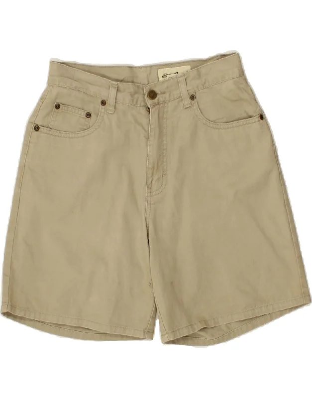 Loose Fit EDDIE BAUER Womens Casual Shorts UK 10 Small W27  Beige Cotton
