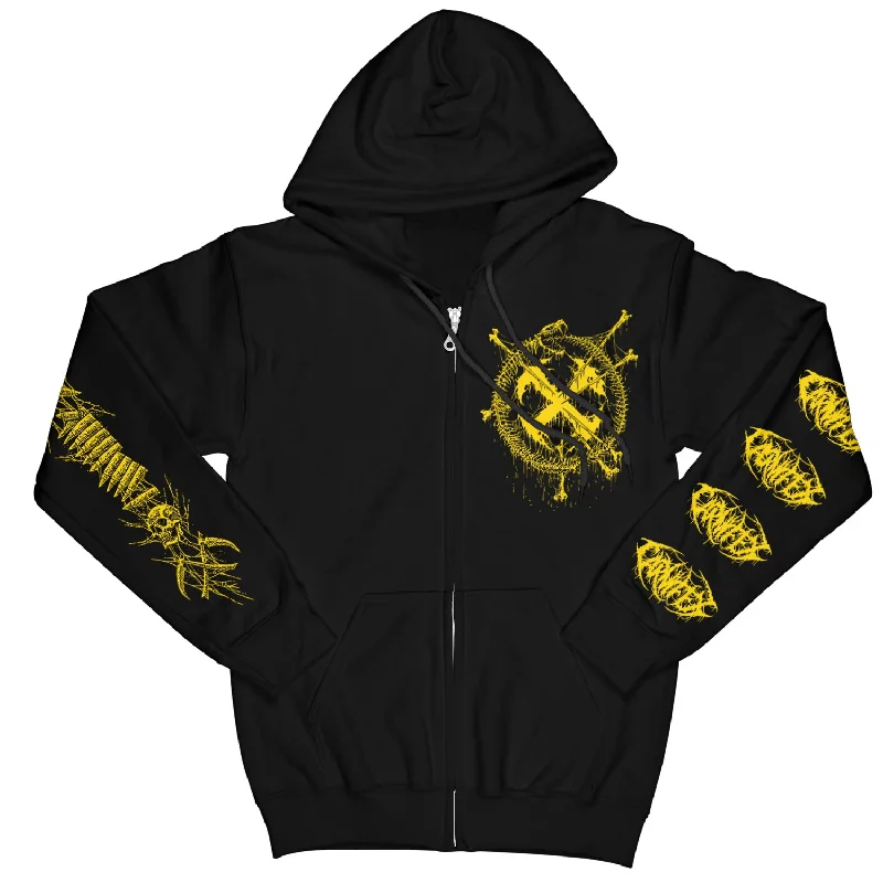 Street Casual Style Carnifex "Skull Bullet" Zip Hoodie