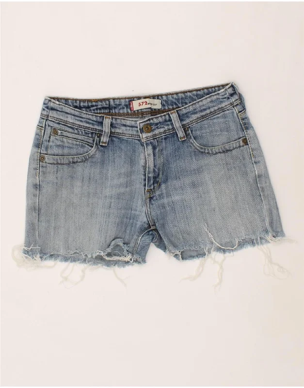 Classic Choice LEVI'S Womens 572 Denim Shorts W29 Medium Blue Cotton