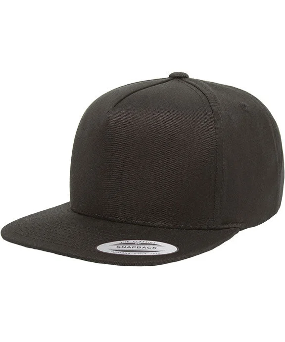 Age-reducing Style Y6007 - Yupoong Adult 5-Panel Cotton Twill Snapback Cap | Black
