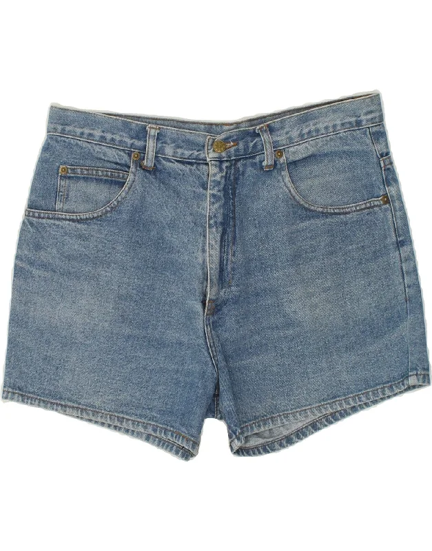 Cozy Vibes VINTAGE Womens High Waist Denim Shorts IT 50 XL W32 Blue Cotton