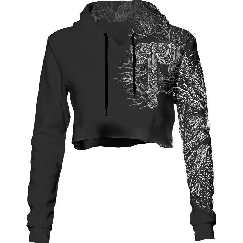 Luxury Style Dark Throne Crop Hoodie