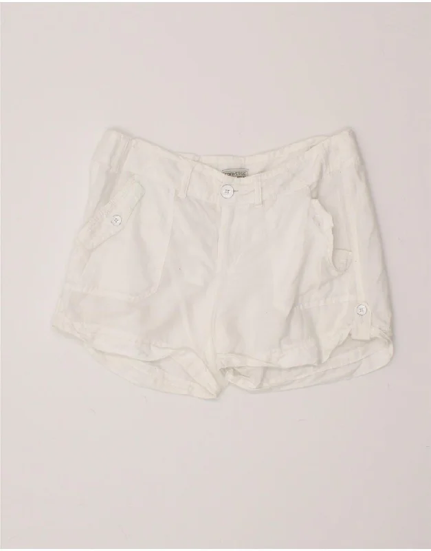 Printed pattern CONVERSE Womens Casual Shorts US 8 Medium W34 White Linen