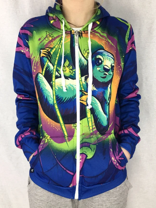 Casual And Versatile Sloth Life Unisex Zip Hoodie