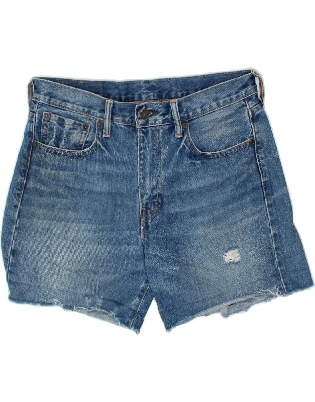 High Street Fashion LEVI'S Womens 505 Denim Shorts W30 Medium Blue Cotton